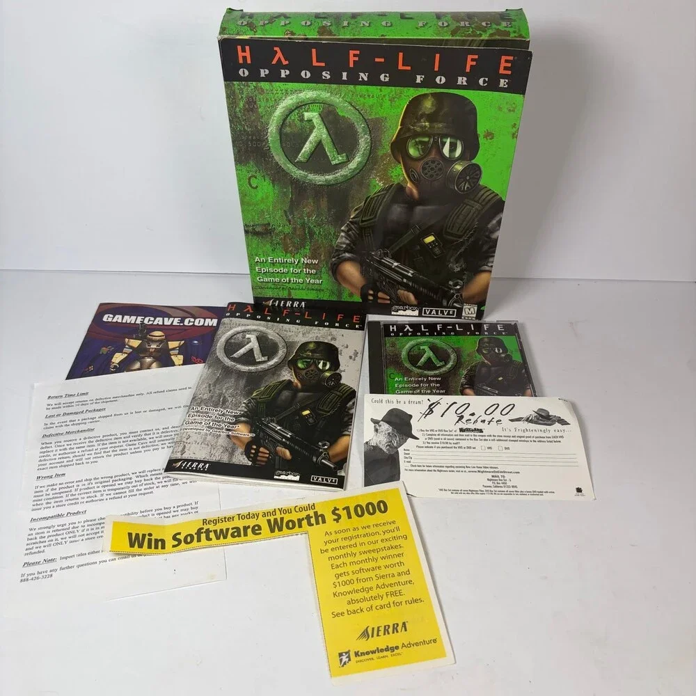 Half-Life Opposing Force PC CD-ROM Big Box Expansion Pack Sierra 1999 Complete
